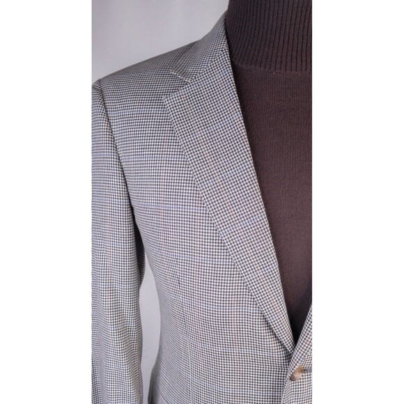 Jos A Bank Blazer Sz 40R/S Houndstooth Sports Coat Suit Jacket Wool/Silk 2Button - Picture 5 of 13